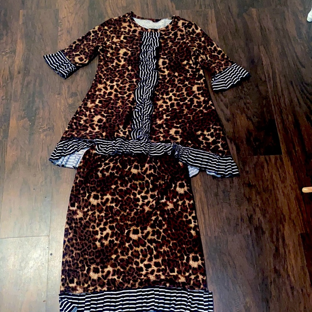 Cheetah and black white striped outfit!